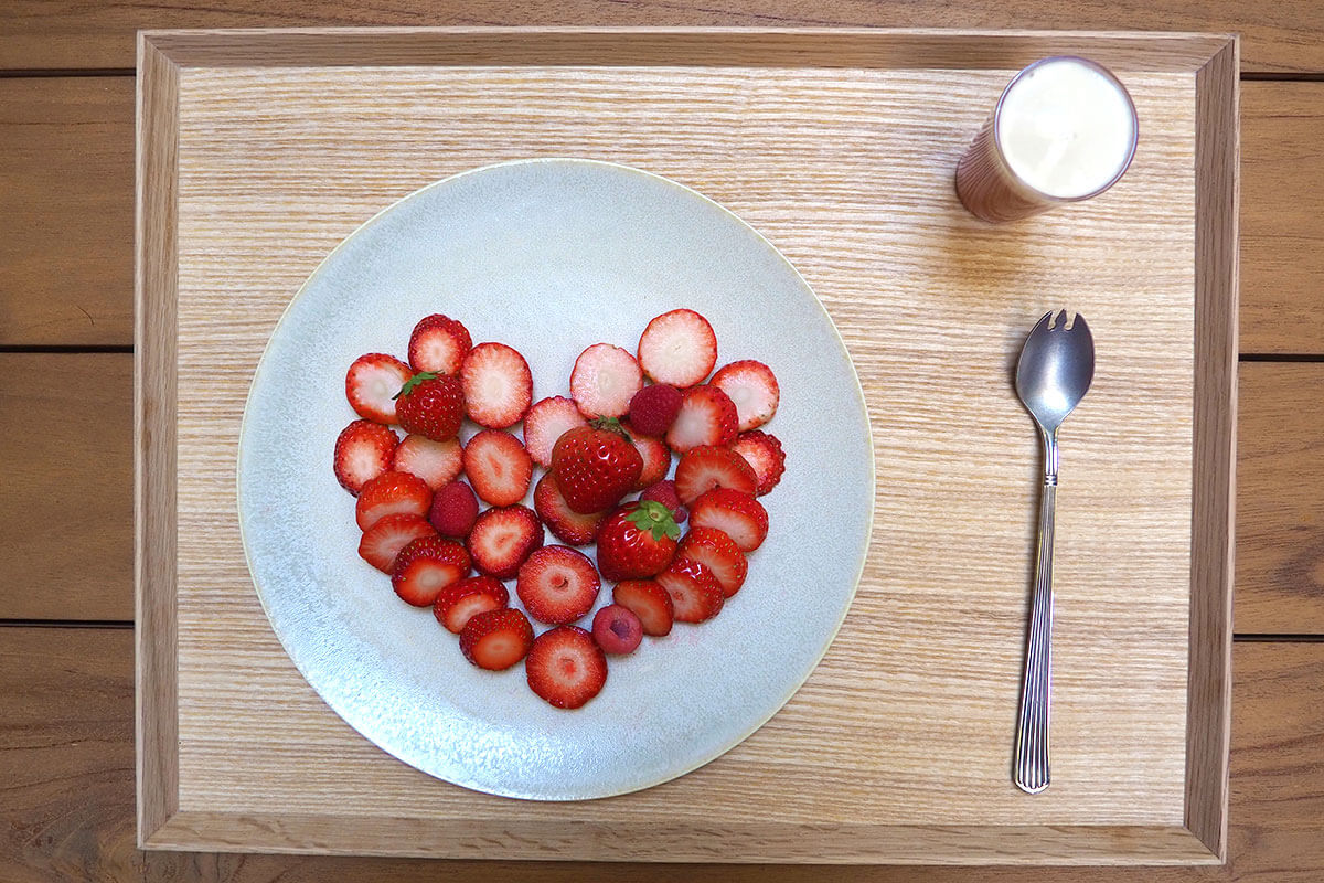 Strawberry Heart 苺の盛り合わせ+ジュース(ノンアルコール)1900円(税・サ込)