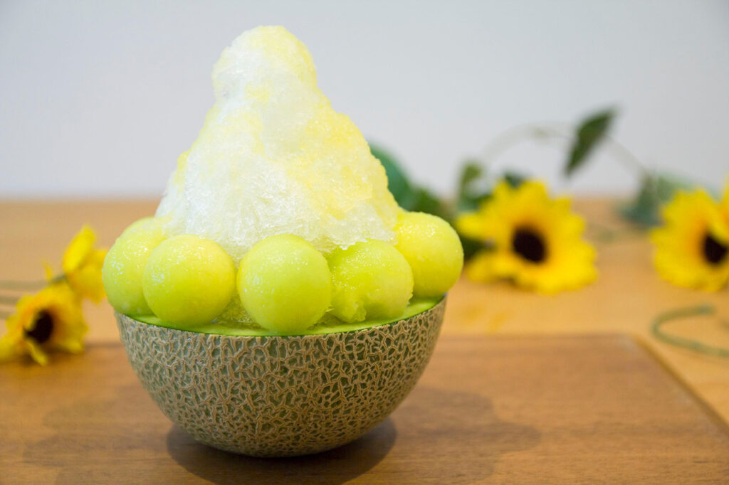 Melon shaved ice from Itoken