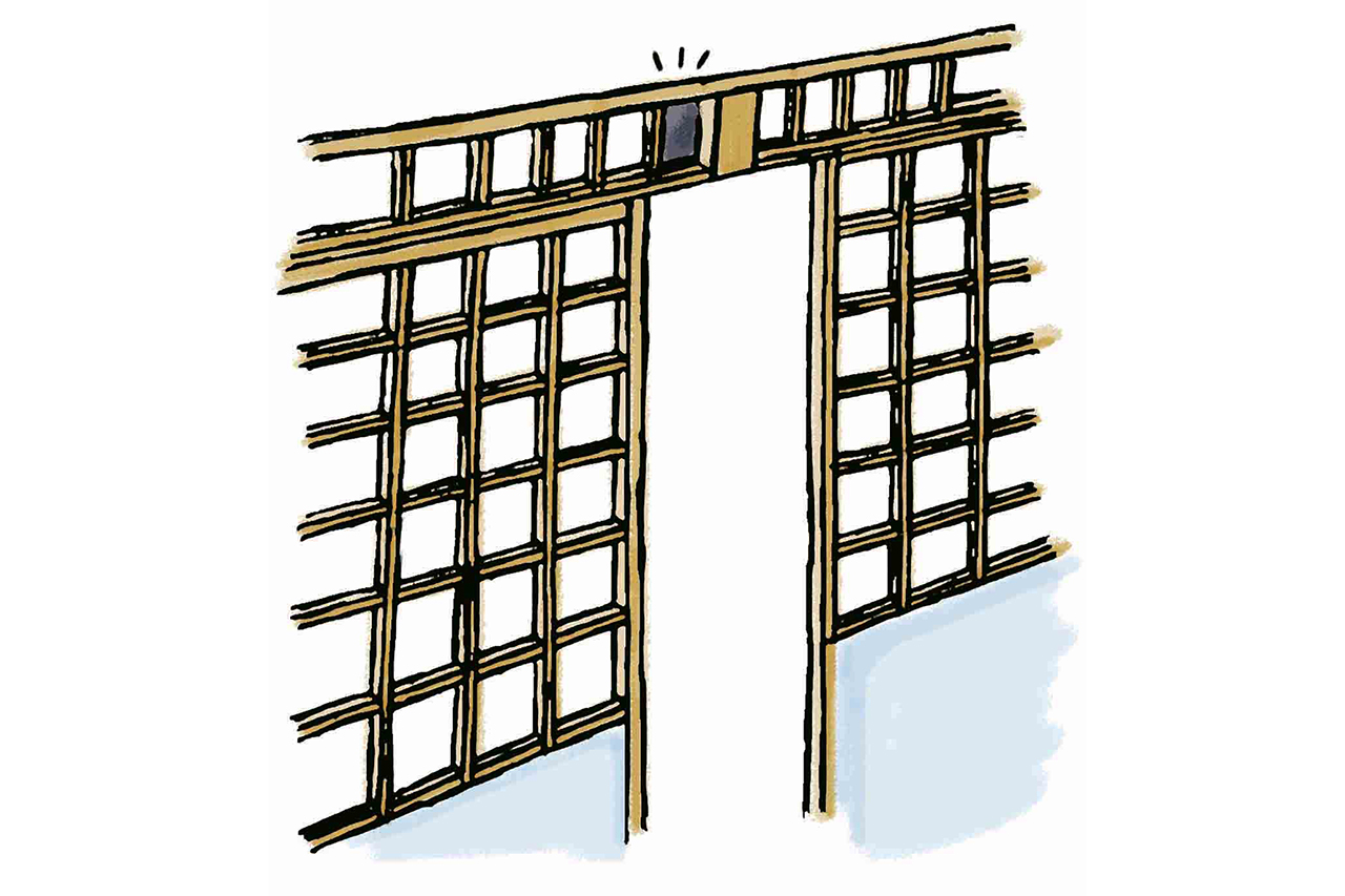 エアコンがない時代、当時の職人たちは天井近くに小窓をつくり湿気や温度を調節した。