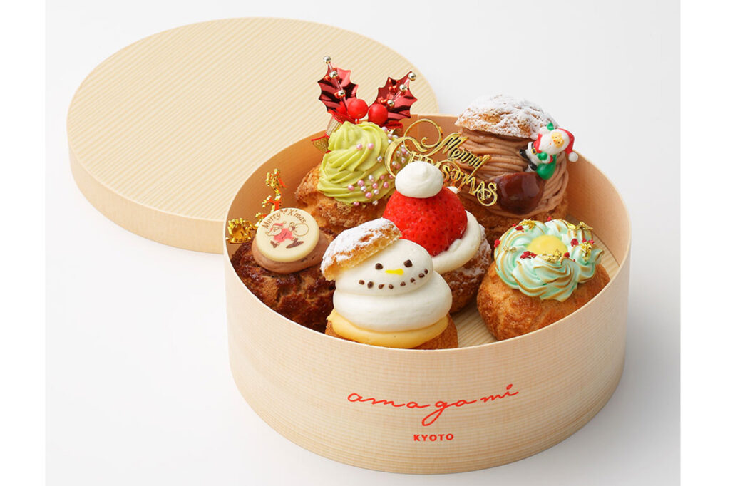 amagami kyotoのクリスマスシュークリームセット