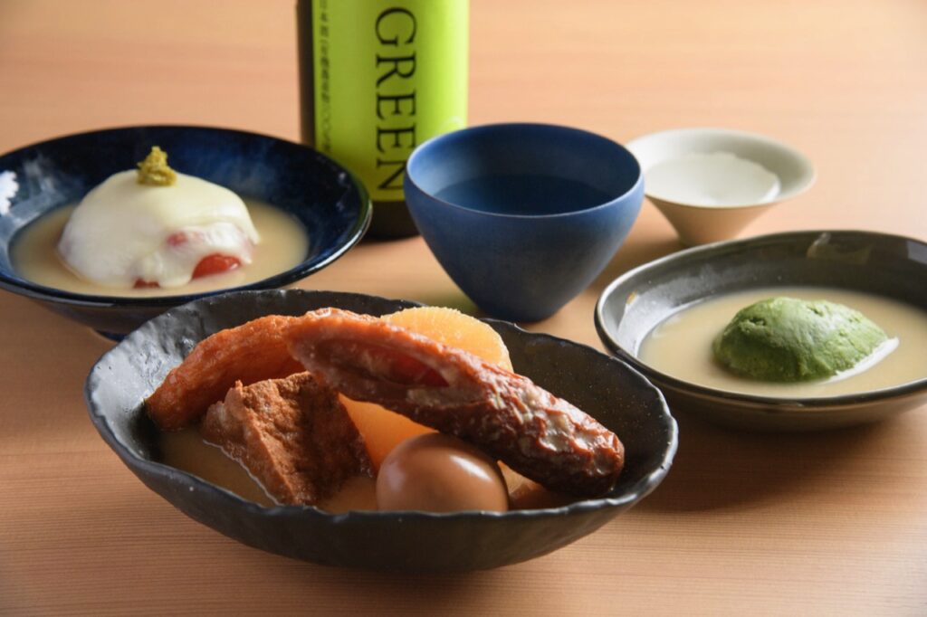 Sake lees oden from Tamanohikari