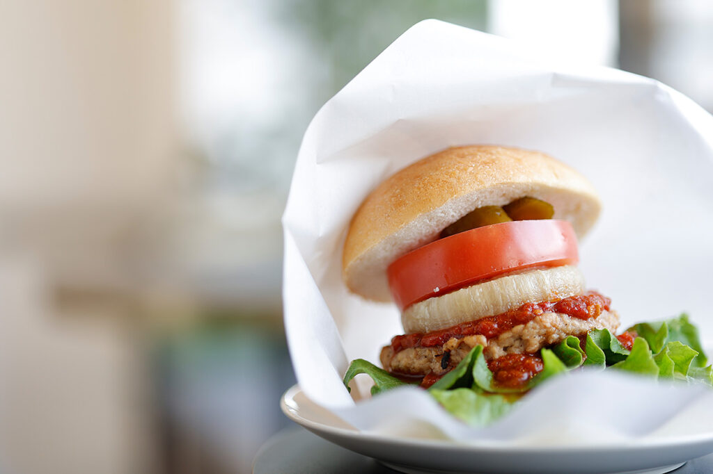 Plant Based Burger at KAMOGAWA BAKERY Kyoto