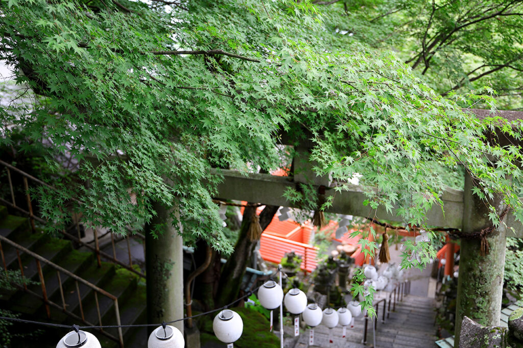 Stairs leading to the main shrine of Aga Shrine