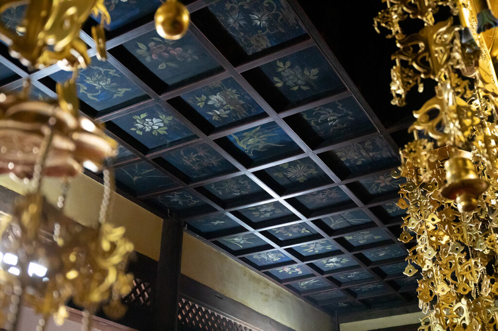 Flower ceiling of Honryuji Temple