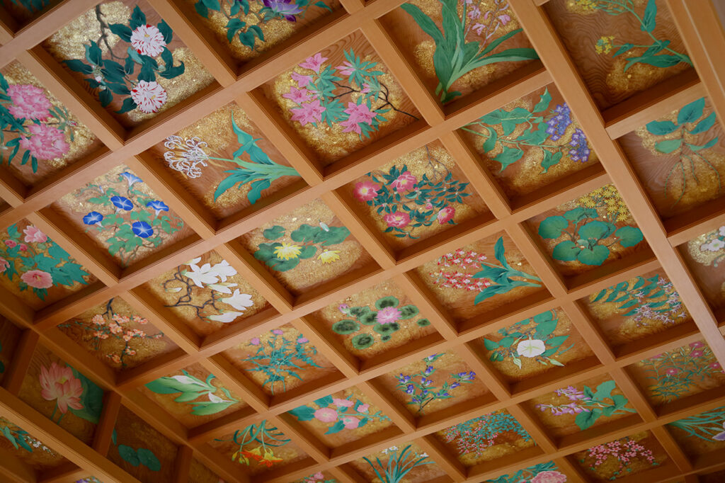 Flower ceiling of Chugakuji Temple