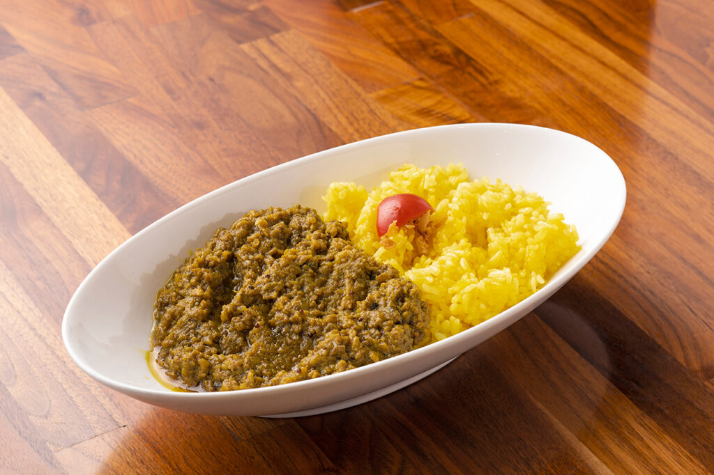 Mutton keema curry at caffè Verdi, created through a process of trial and error.