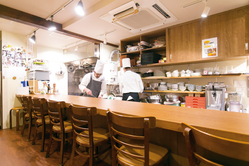 Interior view of Kitchen Shu, a Western-style restaurant