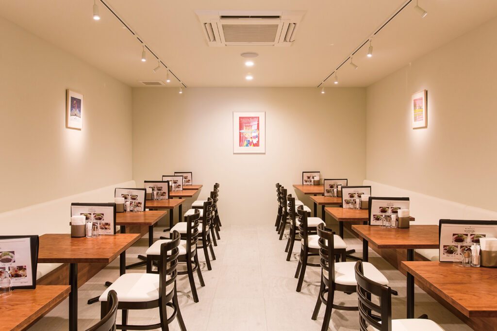 Interior view of the handmade hamburger shop Tokura Kyoto Sanjo