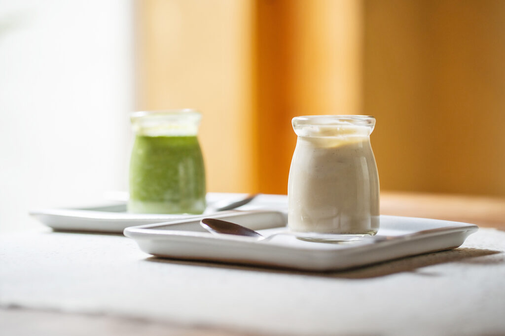 ［Minami Yamashiro Village] Muracha pudding: matcha green tea and hojicha green tea, set of 3 each.