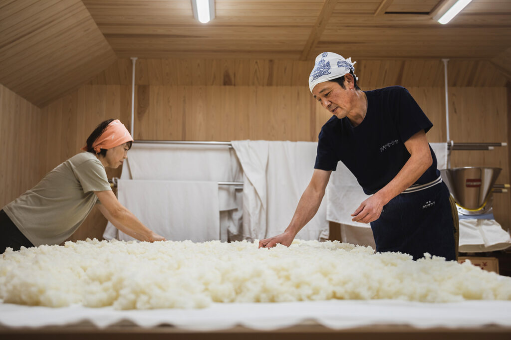 Preparation at Yasui Sake Brewery