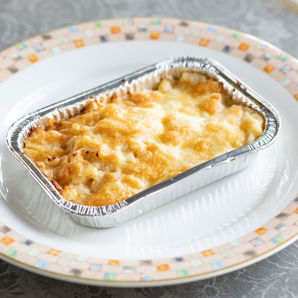 Evantaille Macaroni au gratin with chicken and mushrooms