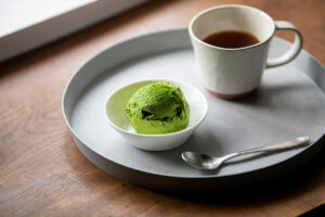 Four types of rich Uji matcha ice cream.