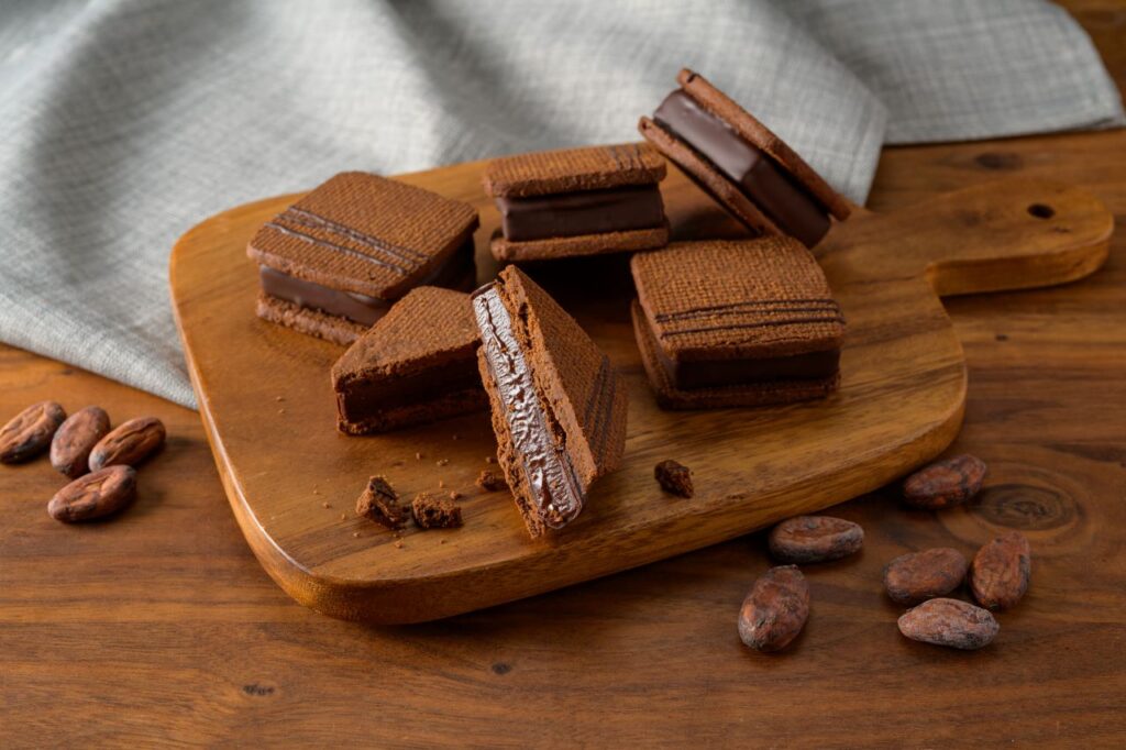 coco ganache sandwich cookie