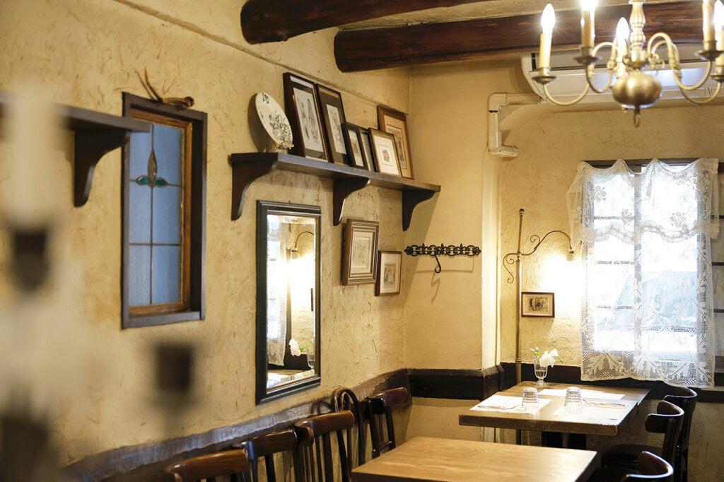 Inside creperie cerisier