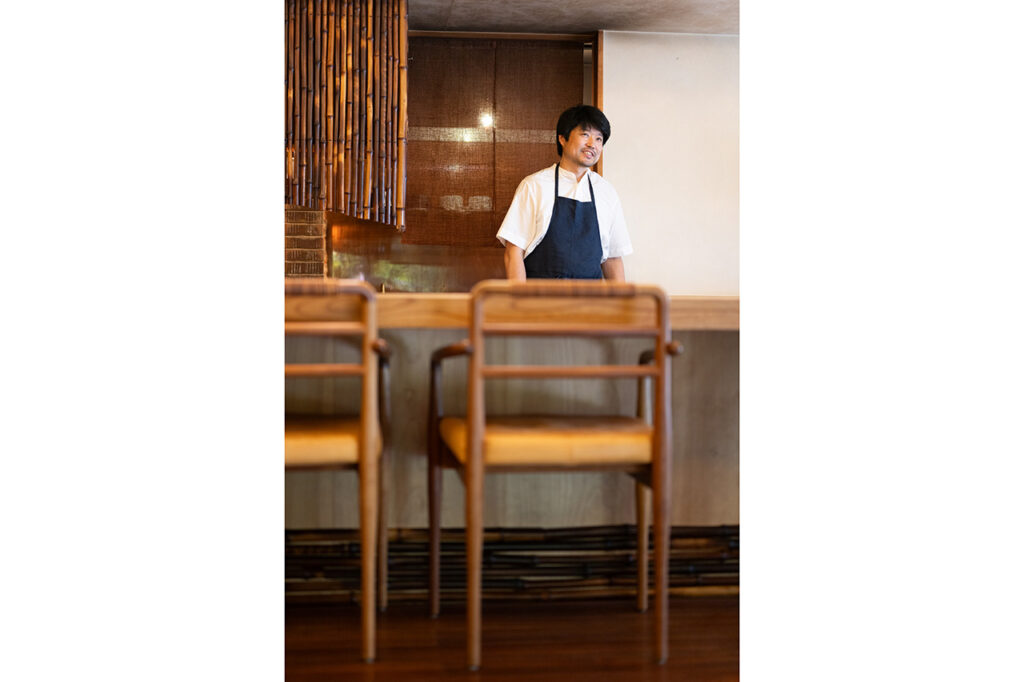 Mr. Yoshioka, the owner of Nawaya, a fish and vegetable dish