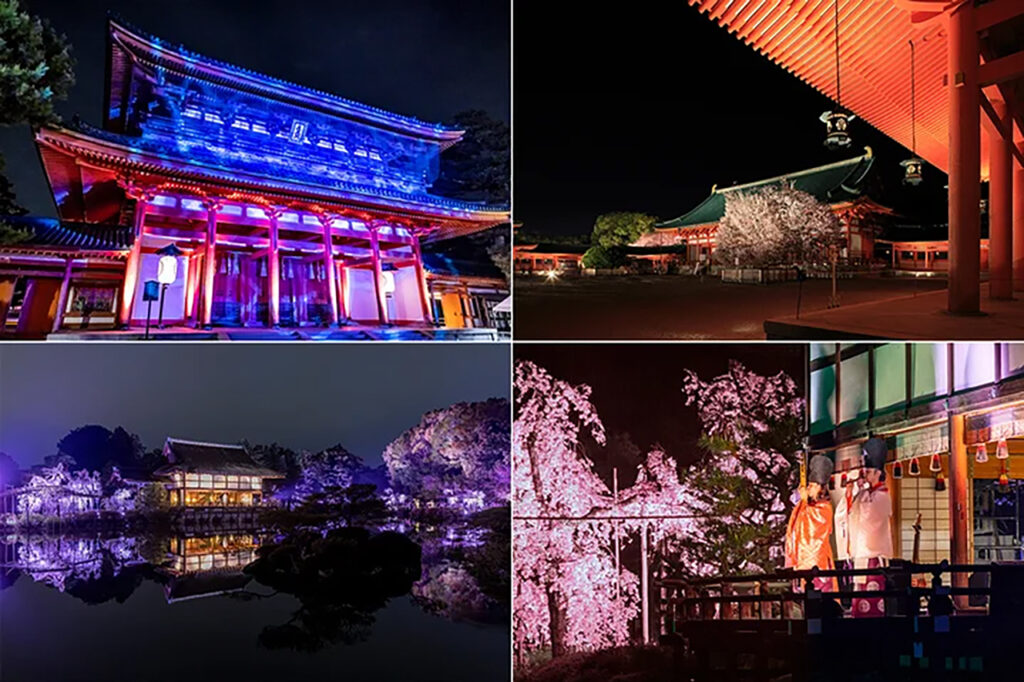 平安神宫的樱花之夜。