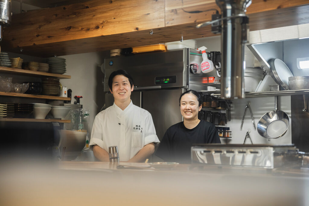 The owner of Yakiniku Takamori and his wife