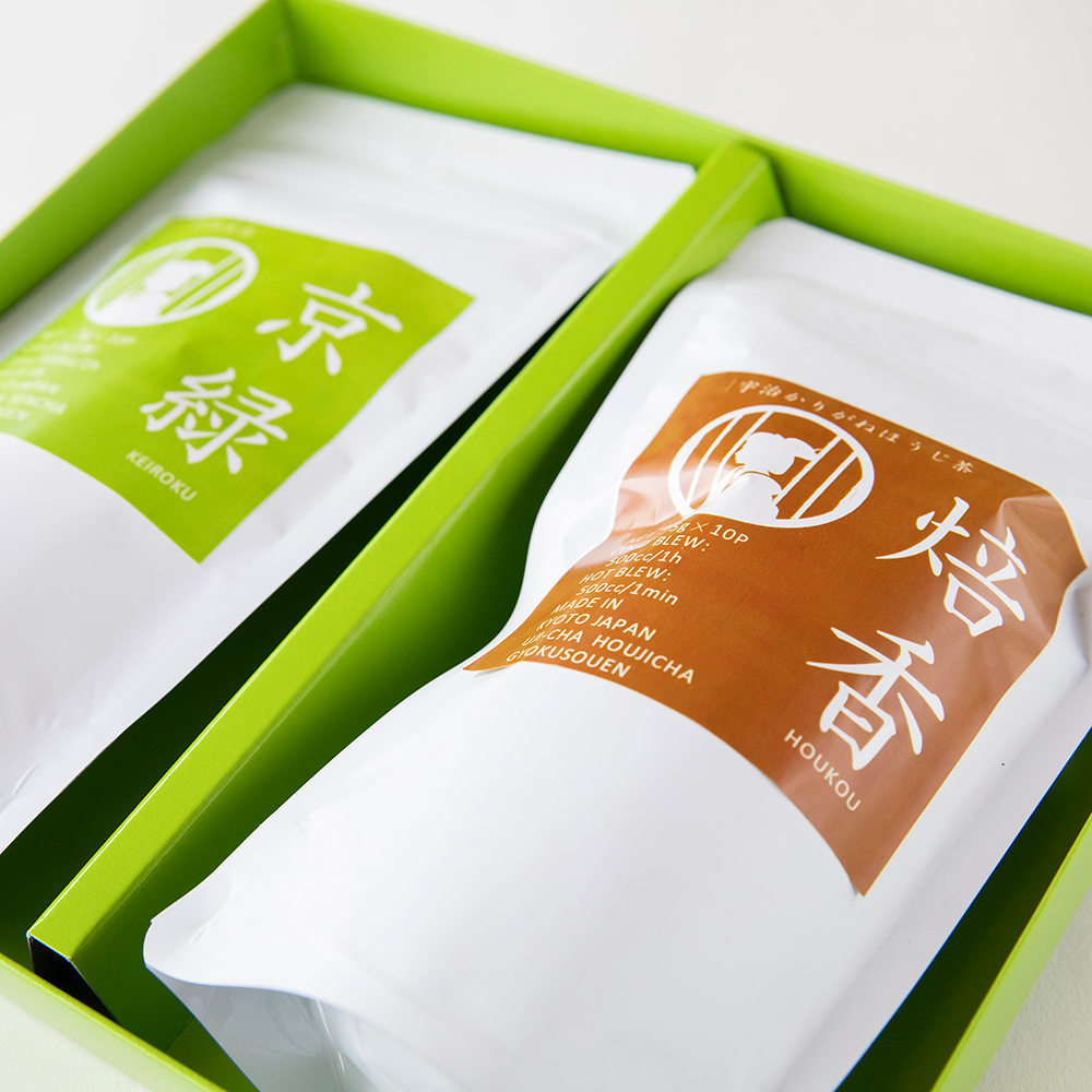 【食の京都】お茶の玉宗園　宇治煎茶 京緑・棒ほうじ茶セット