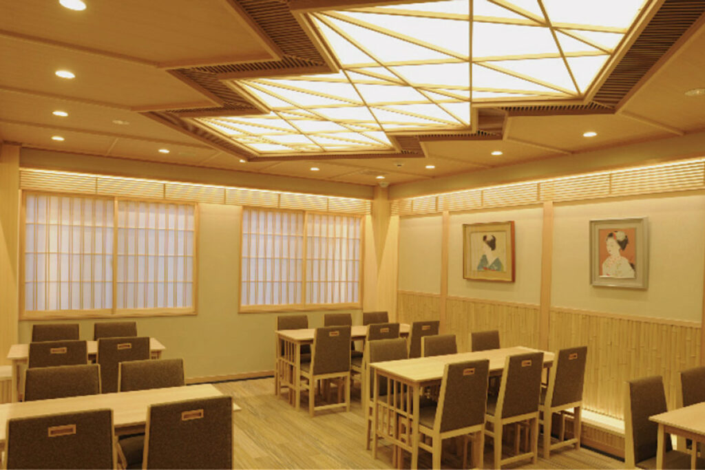 Interior view of Gion Tsujiri main store