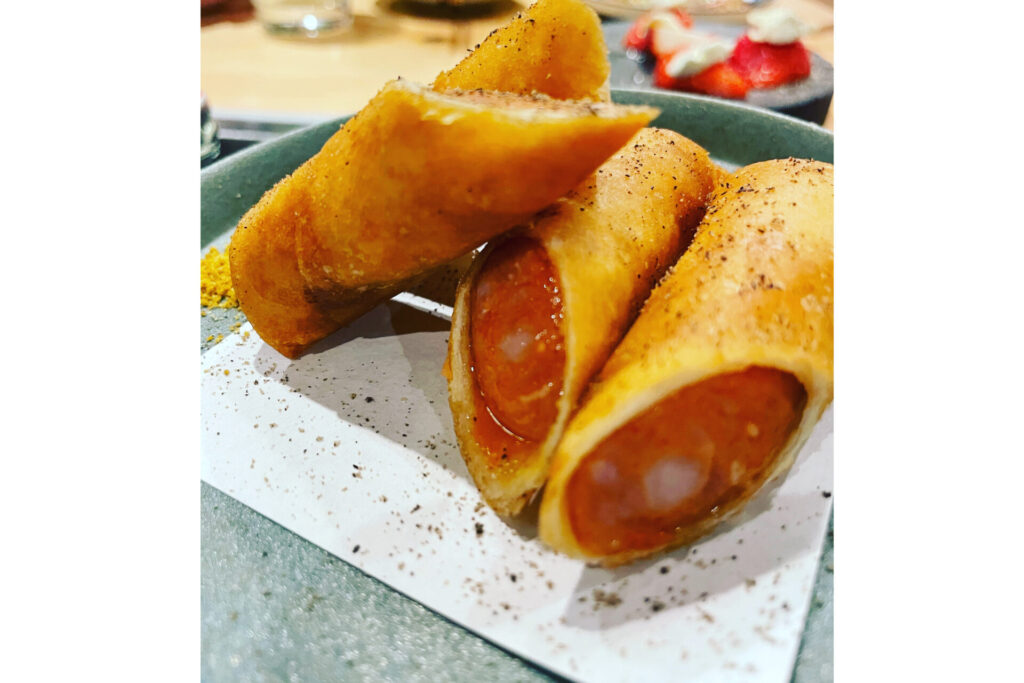 chorizo spring rolls