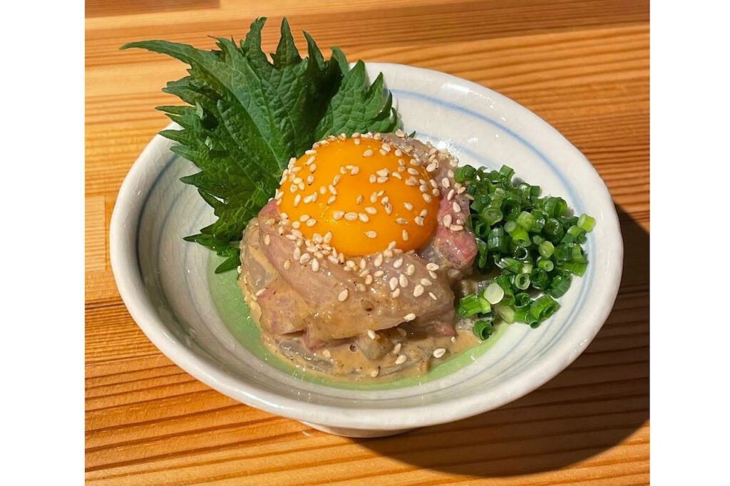 天ぷらすのごま味噌カンパチユッケ