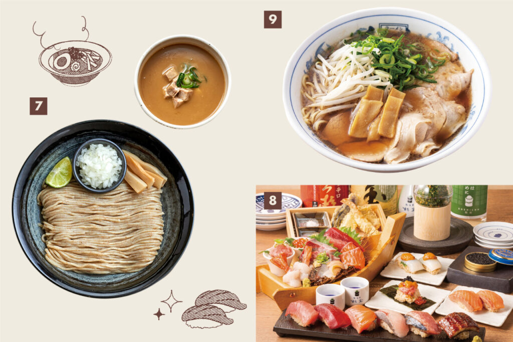 Mensho Takamatsu, Sushi, Sake, and Snack Sugitama, Takabashi Ramen