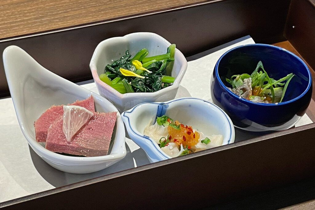 ［八寸]］四種盛り合わせ