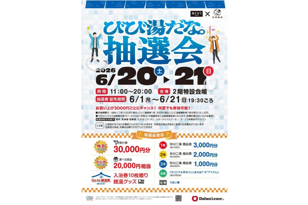 BiVi二条 びび湯だな。抽選会
