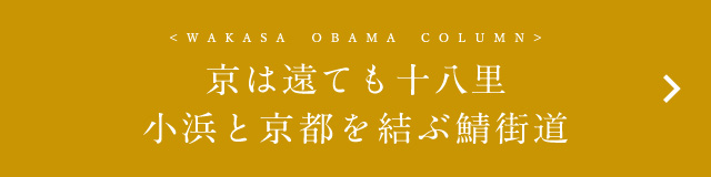京は遠ても十八里 小浜と京都を結ぶ鯖街道